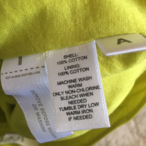 Loft Neon Yellow Green Cotton Layered Skirt - Picture 5 of 8